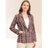 imageAllegra K Womens Notched Lapel One Button Boyfriend Blazer Suit Houndstooth Work Office Blazers JacketBrown Red