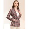 imageAllegra K Womens Notched Lapel One Button Boyfriend Blazer Suit Houndstooth Work Office Blazers JacketBrown Red