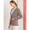 imageAllegra K Womens Notched Lapel One Button Boyfriend Blazer Suit Houndstooth Work Office Blazers JacketBurgundy