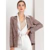 imageAllegra K Womens Notched Lapel One Button Boyfriend Blazer Suit Houndstooth Work Office Blazers JacketBurgundy