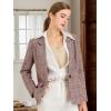 imageAllegra K Womens Notched Lapel One Button Boyfriend Blazer Suit Houndstooth Work Office Blazers JacketBurgundy