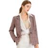 imageAllegra K Womens Notched Lapel One Button Boyfriend Blazer Suit Houndstooth Work Office Blazers JacketBurgundy