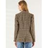 imageAllegra K Womens Notched Lapel One Button Boyfriend Blazer Suit Houndstooth Work Office Blazers JacketCoffee