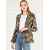 imageAllegra K Womens Notched Lapel One Button Boyfriend Blazer Suit Houndstooth Work Office Blazers JacketCoffee