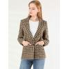 imageAllegra K Womens Notched Lapel One Button Boyfriend Blazer Suit Houndstooth Work Office Blazers JacketCoffee