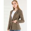 imageAllegra K Womens Notched Lapel One Button Boyfriend Blazer Suit Houndstooth Work Office Blazers JacketCoffee