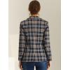 imageAllegra K Womens Notched Lapel One Button Boyfriend Blazer Suit Houndstooth Work Office Blazers JacketDark Blue
