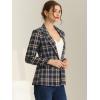 imageAllegra K Womens Notched Lapel One Button Boyfriend Blazer Suit Houndstooth Work Office Blazers JacketDark Blue