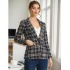 imageAllegra K Womens Notched Lapel One Button Boyfriend Blazer Suit Houndstooth Work Office Blazers JacketDark Blue