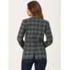 imageAllegra K Womens Notched Lapel One Button Boyfriend Blazer Suit Houndstooth Work Office Blazers JacketGreen Blue