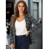 imageAllegra K Womens Notched Lapel One Button Boyfriend Blazer Suit Houndstooth Work Office Blazers JacketGreen Blue