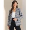 imageAllegra K Womens Notched Lapel One Button Boyfriend Blazer Suit Houndstooth Work Office Blazers JacketGrey