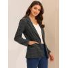 imageAllegra K Womens Notched Lapel One Button Boyfriend Blazer Suit Houndstooth Work Office Blazers JacketGrey Black