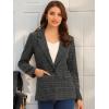imageAllegra K Womens Notched Lapel One Button Boyfriend Blazer Suit Houndstooth Work Office Blazers JacketGrey Black