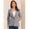 imageAllegra K Womens Notched Lapel One Button Boyfriend Blazer Suit Houndstooth Work Office Blazers JacketGrey Blue