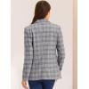 imageAllegra K Womens Notched Lapel One Button Boyfriend Blazer Suit Houndstooth Work Office Blazers JacketGrey Blue