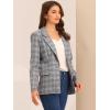 imageAllegra K Womens Notched Lapel One Button Boyfriend Blazer Suit Houndstooth Work Office Blazers JacketGrey Blue