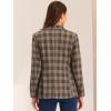 imageAllegra K Womens Notched Lapel One Button Boyfriend Blazer Suit Houndstooth Work Office Blazers JacketLight Brown