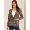 imageAllegra K Womens Notched Lapel One Button Boyfriend Blazer Suit Houndstooth Work Office Blazers JacketLight Brown