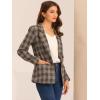 imageAllegra K Womens Notched Lapel One Button Boyfriend Blazer Suit Houndstooth Work Office Blazers JacketLight Brown