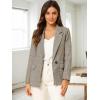imageAllegra K Womens Notched Lapel One Button Boyfriend Blazer Suit Houndstooth Work Office Blazers JacketLight Coffee