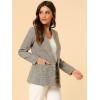 imageAllegra K Womens Notched Lapel One Button Boyfriend Blazer Suit Houndstooth Work Office Blazers JacketLight Coffee