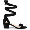 imageAllegra K Womens Open Toe Block Heel Lace Up Heels Heel SandalsBlack