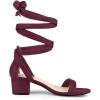imageAllegra K Womens Open Toe Block Heel Lace Up Heels Heel SandalsBurgundy