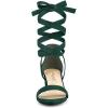 imageAllegra K Womens Open Toe Block Heel Lace Up Heels Heel SandalsGreen