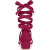 imageAllegra K Womens Open Toe Block Heel Lace Up Heels Heel SandalsHot Pink
