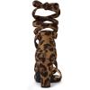 imageAllegra K Womens Open Toe Block Heel Lace Up Heels Heel SandalsLeopard