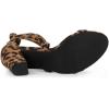 imageAllegra K Womens Open Toe Block Heel Lace Up Heels Heel SandalsLeopard