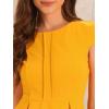 imageAllegra K Womens Peplum Top Cap Sleeve Round Neck 2025 Summer Work Blouse Tops for Business CasualYellow