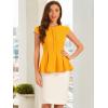 imageAllegra K Womens Peplum Top Cap Sleeve Round Neck 2025 Summer Work Blouse Tops for Business CasualYellow