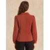 imageAllegra K Womens Peter Pan Collar Blouse Bow Tie Neck Vintage Casual Office Button Up ShirtBrick Red
