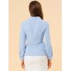 imageAllegra K Womens Peter Pan Collar Blouse Business Casual Long Sleeve Button Down Work ShirtLight Blue