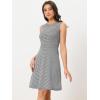 imageAllegra K Womens Plaid Dress Sleeveless A Line Vintage Houndstooth Work DressesBlack Houndstooth
