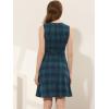imageAllegra K Womens Plaid Dress Sleeveless A Line Vintage Houndstooth Work DressesBlue