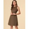 imageAllegra K Womens Plaid Dress Sleeveless A Line Vintage Houndstooth Work DressesBrown