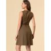 imageAllegra K Womens Plaid Dress Sleeveless A Line Vintage Houndstooth Work DressesBrown