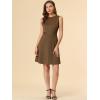 imageAllegra K Womens Plaid Dress Sleeveless A Line Vintage Houndstooth Work DressesBrown