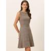 imageAllegra K Womens Plaid Dress Sleeveless A Line Vintage Houndstooth Work DressesBrown Apricot