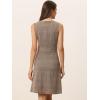 imageAllegra K Womens Plaid Dress Sleeveless A Line Vintage Houndstooth Work DressesBrown Apricot