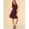 imageAllegra K Womens Plaid Dress Sleeveless A Line Vintage Houndstooth Work DressesBurgundyb