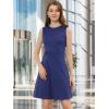 imageAllegra K Womens Plaid Dress Sleeveless A Line Vintage Houndstooth Work DressesDark Blue