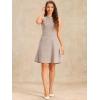 imageAllegra K Womens Plaid Dress Sleeveless A Line Vintage Houndstooth Work DressesLight Brown