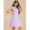 imageAllegra K Womens Plaid Dress Sleeveless A Line Vintage Houndstooth Work DressesLight Purple