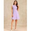 imageAllegra K Womens Plaid Dress Sleeveless A Line Vintage Houndstooth Work DressesLight Purple