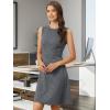 imageAllegra K Womens Plaid Dress Sleeveless A Line Vintage Houndstooth Work DressesNavy Blue