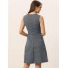 imageAllegra K Womens Plaid Dress Sleeveless A Line Vintage Houndstooth Work DressesNavy Blue